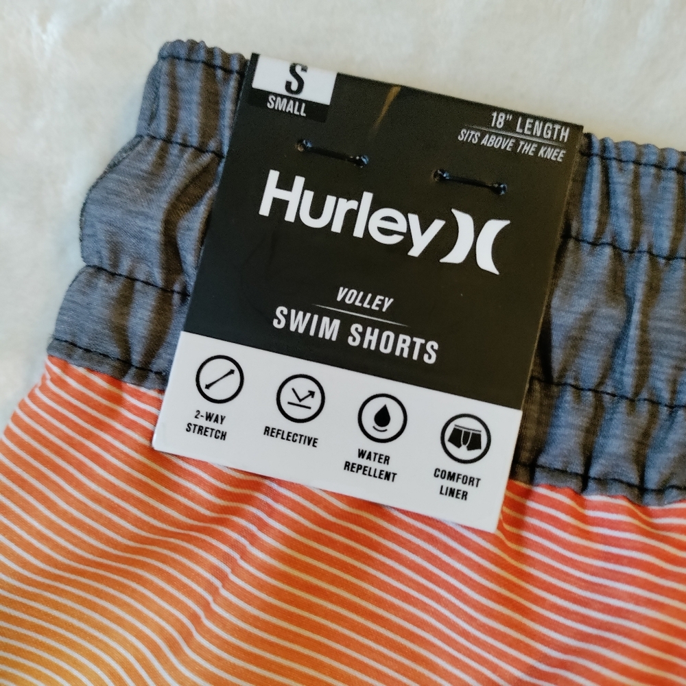 Hurley S swim trunks volley short gray orange NWT - Picture 6 of 11